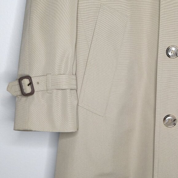 Vintage London Fog Trench Coat Beige Tan Water Repellent Jacket Removable Liner - Picture 16 of 16